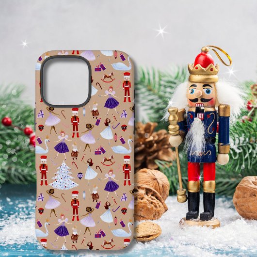 かわいいブラウンナッツクラッカー クリスマスパターン Case-Mate iPhoneケース
