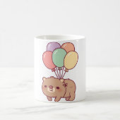 かわいいブラウンベアと風船 コーヒーマグカップ (中央)