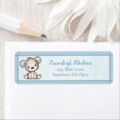 かわいいブラウンベアボーイベビーシャワー差出人住所 ラベル (インサイチュ)