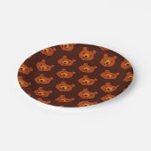 かわいいブラウンベア ペーパープレート (アングル)