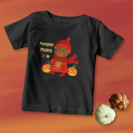 かわいいブラウン・ベアのかぼちゃのトドラーTシャツ ベビーTシャツ