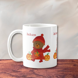 かわいいブラウン・ベア・キッズ・秋マグカップ コーヒーマグカップ