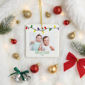 かわいいブラザーの初めてのクリスマスライト写真 セラミックオーナメント