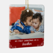 かわいいブラザー初めてのクリスマススノーフレークレッド セラミックオーナメント (右)