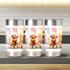 かわいいブラシストロークイースターハイランドカウズ20oz 保温保冷タンブラー
