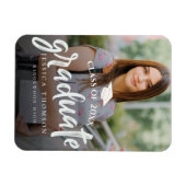 かわいいブラシフォント クラス オブ 2025 卒業写真 マグネット (横)