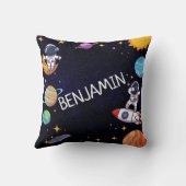 かわいいブラストオフテーマ任意の年齢名 クッション (裏面)