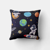 かわいいブラストオフテーマ任意の年齢 クッション (裏面)