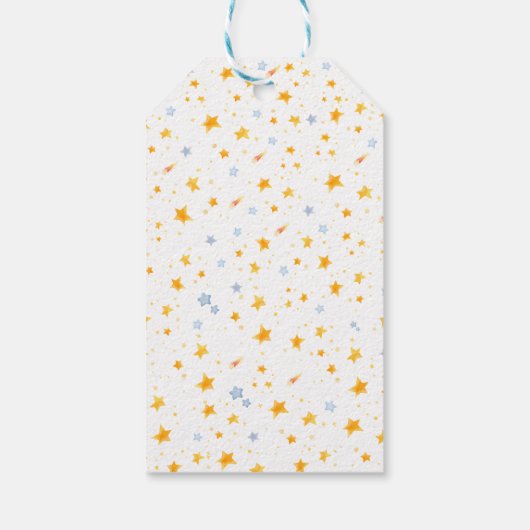 かわいいブラスト宇宙をテーマにした誕生日ありがとうラベル ギフトタグ (裏面)