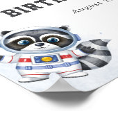 かわいいブラスト宇宙をテーマにした誕生日ウェルカムサイン ポスター (角)