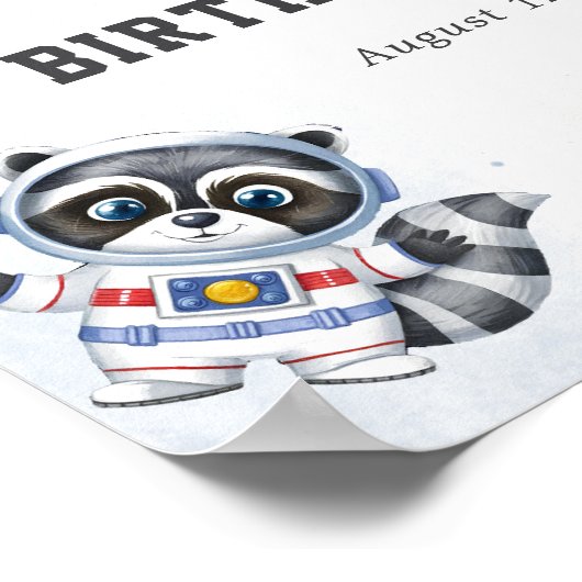 かわいいブラスト宇宙をテーマにした誕生日ウェルカムサイン ポスター (角)