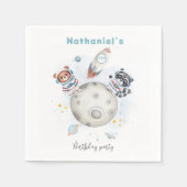 かわいいブラスト宇宙をテーマにした誕生日 スタンダードカクテルナプキン (正面)