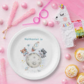 かわいいブラスト宇宙をテーマにした誕生日 ペーパープレート (パーティー)
