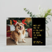 かわいいブラックゴールドのクリスマス写真 箔シーズンカード (立ち正面)