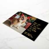 かわいいブラックゴールドのクリスマス写真 箔シーズンカード (回転した状態)