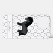 かわいいブラックシェトランドポニーのキャラクターイラスト Case-Mate iPhoneケース (裏面 (横))