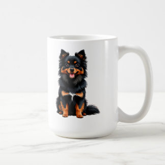 かわいいブラックタン ポメラニアン 子犬 コーヒーマグカップ