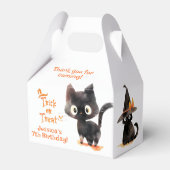 かわいいブラックトリックまたはハロウィーンの誕生日を治療 フェイバーボックス (裏面サイド)