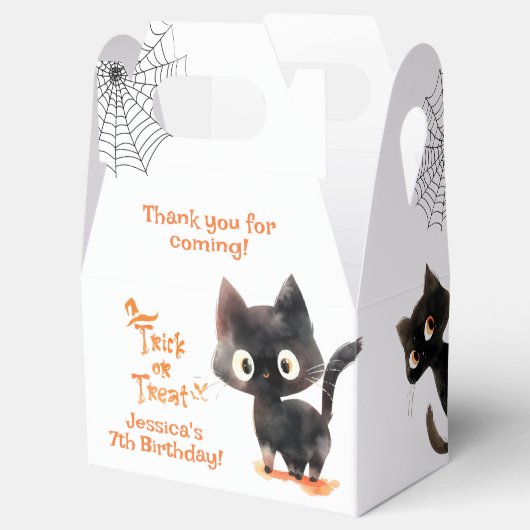 かわいいブラックトリックまたはハロウィーンの誕生日を治療 フェイバーボックス (オープン)