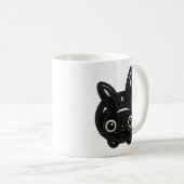 かわいいブラックバニー コーヒーマグカップ (正面右)