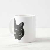 かわいいブラックバニー コーヒーマグカップ (正面左)