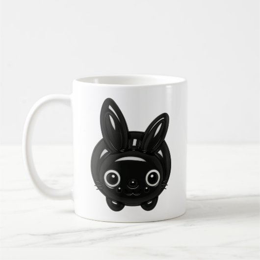 かわいいブラックバニー コーヒーマグカップ (左)