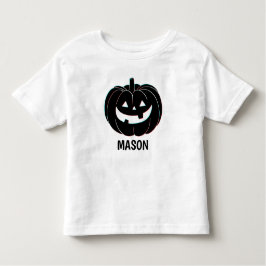 かわいいブラックパンプキンハロウィン名前 トドラーTシャツ