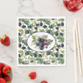 かわいいブラックベリーの水色 スタンダードランチョンナプキン (インサイチュ)