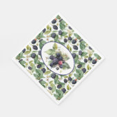 かわいいブラックベリーの水色 スタンダードランチョンナプキン (角)