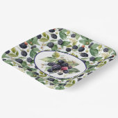 かわいいブラックベリーの水色 ペーパープレート (傾斜あり)