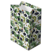 かわいいブラックベリーの水色 ミディアムペーパーバッグ (裏面アングル)