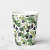 かわいいブラックベリーの水色 紙コップ (裏面)
