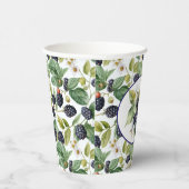 かわいいブラックベリーの水色 紙コップ (右)