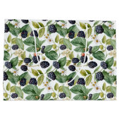 かわいいブラックベリー水彩大抱き枕 ラージペーパーバッグ (裏面)