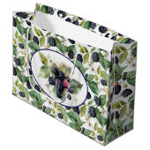 かわいいブラックベリー水彩大抱き枕 ラージペーパーバッグ (正面アングル)