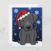 かわいいブラックラボクリスマスポストカード シーズンポストカード (正面/裏面)