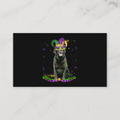 かわいいブラックラボ着用カーニバルマスクマルディグラスド 名刺 (裏面)