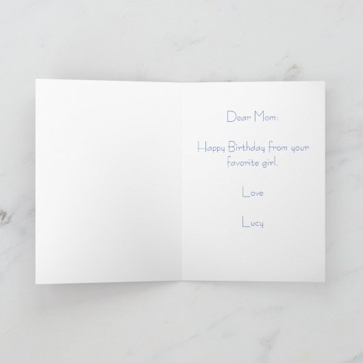 かわいいブラック子猫誕生日グリーティングカード カード (内部)