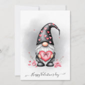 かわいいブラック格言とピンクハートバレンタイン シーズンカード (正面)