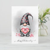 かわいいブラック格言とピンクハートバレンタイン シーズンカード (スタンド正面)