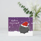 かわいいブラック猫 シーズンポストカード (スタンド正面)