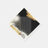 かわいいブラック&金ゴールド額卒業パーティナプキンス スタンダードカクテルナプキン (角)