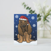 かわいいブラッドハウンドのクリスマスポストカード シーズンポストカード (スタンド正面)