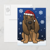 かわいいブラッドハウンドのクリスマスポストカード シーズンポストカード (正面/裏面)