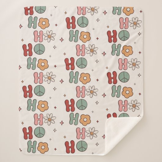 かわいいブランケットのホホーのクリスマス シェルパブランケット (正面)