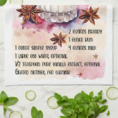 かわいいブランディミルクパンチクリスマスドリンクレシピ キッチンタオル (折り畳み)