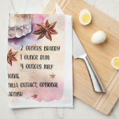 かわいいブランディミルクパンチクリスマスドリンクレシピ キッチンタオル (四つ折り)