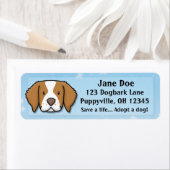 かわいいブリタニースパニエル犬 ラベル (インサイチュ)