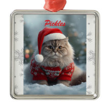 かわいいブリティッシュショートヘアの猫のクリスマスパーソナライズド