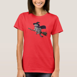 かわいいブリティッシュショートヘアの魔女Tシャツ Tシャツ